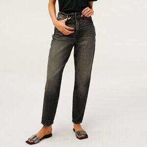 Good American Good Mom High Waist Jeans Washed Black